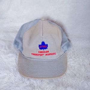 Vintage Canadian Transport Workers baseball Snapback trucker Gray